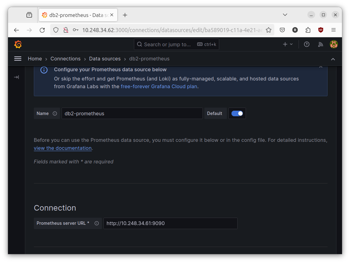 prometheus data source configuration