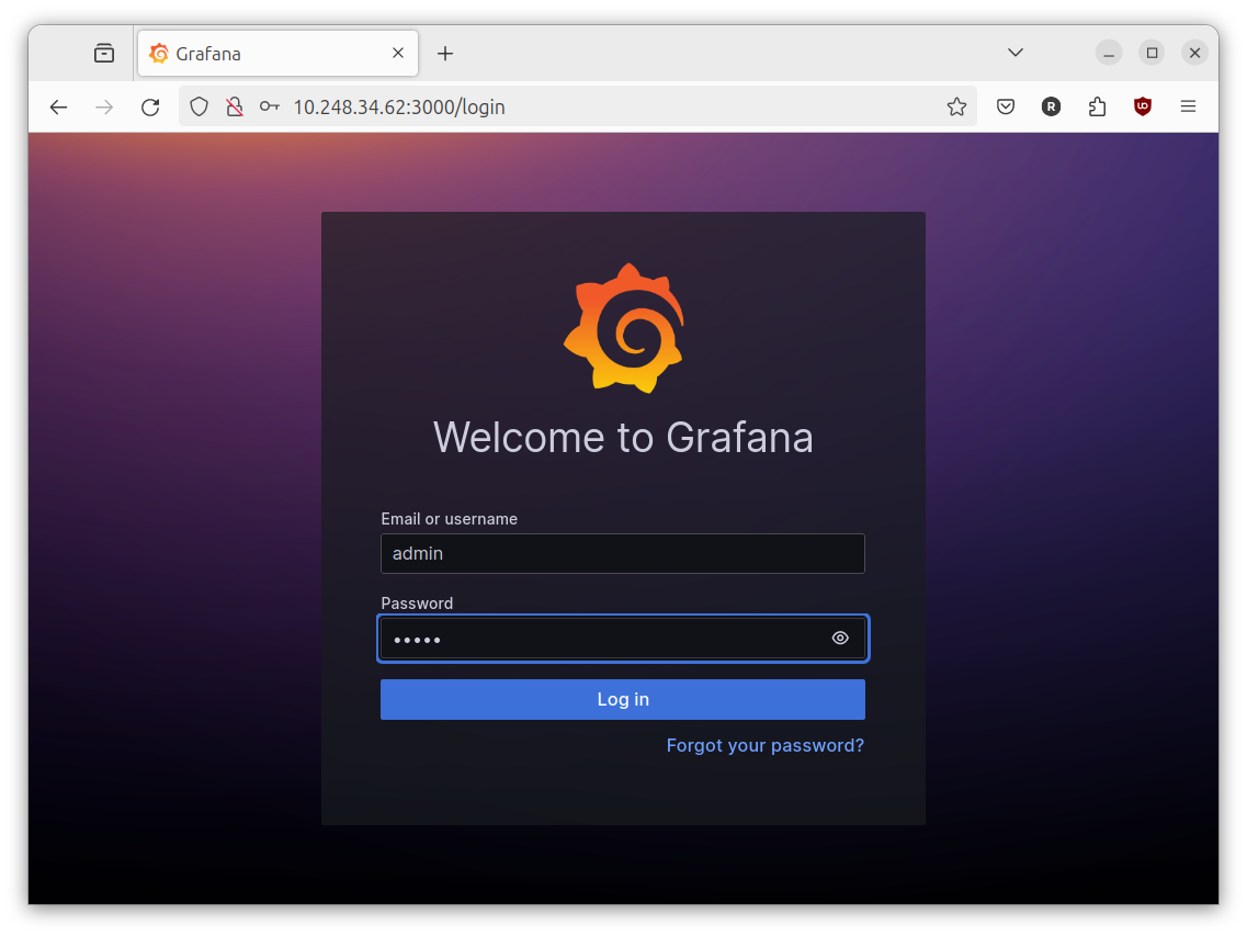 halaman login grafana