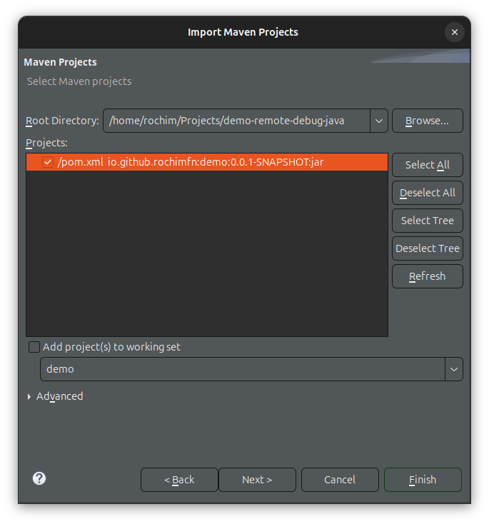 eclipse import as existing maven project