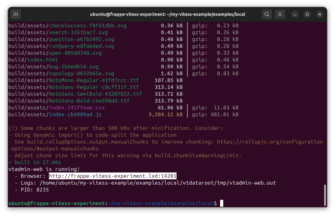 initiate vitess single cluster