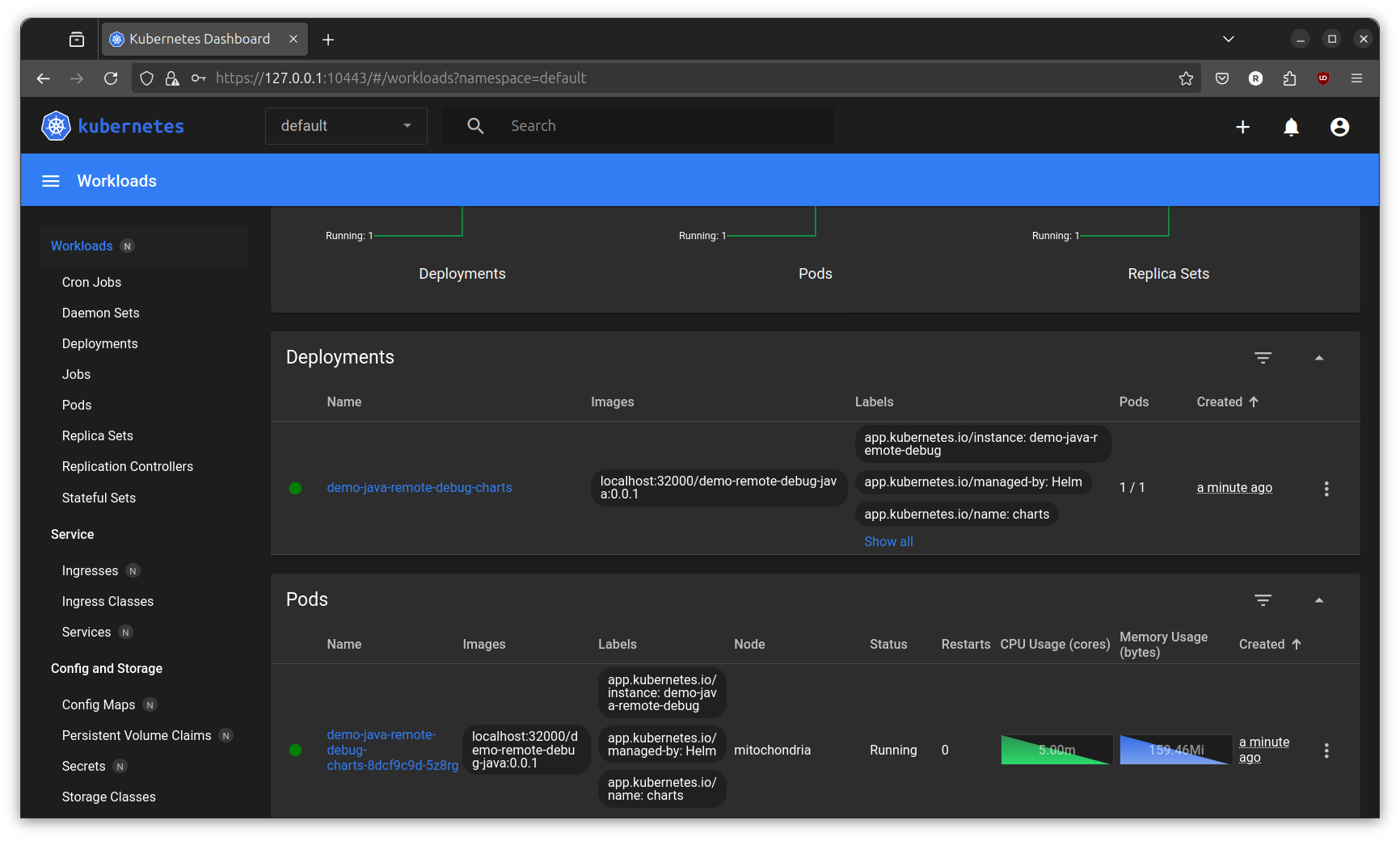 kubernetes dashboard deployment success