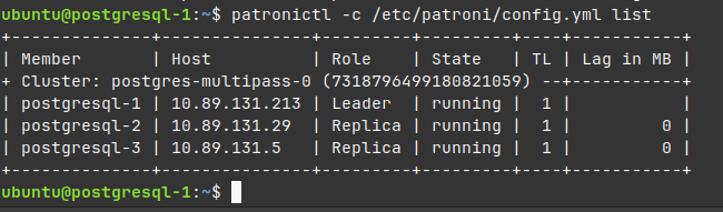 luaran patronictl list