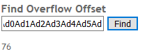 find overflow offset